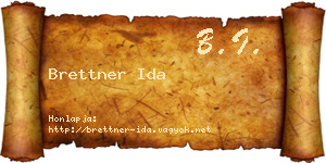 Brettner Ida névjegykártya